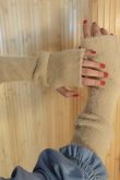 Claudia Fingerless Arm Warmer Gloves Champagne
